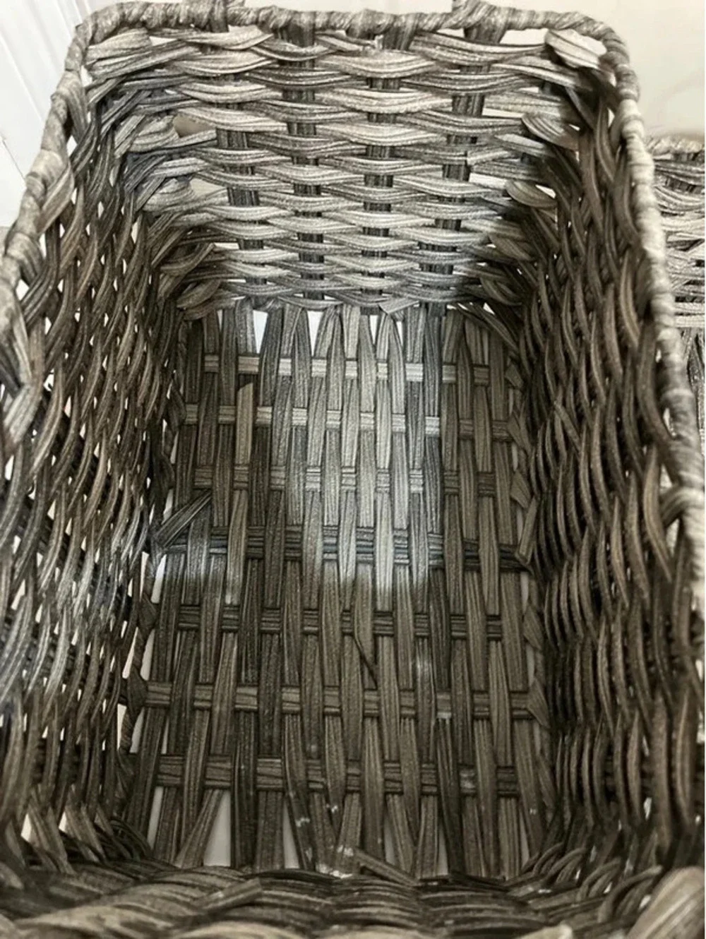 2 medium Grey weaved basket for storage organizing
